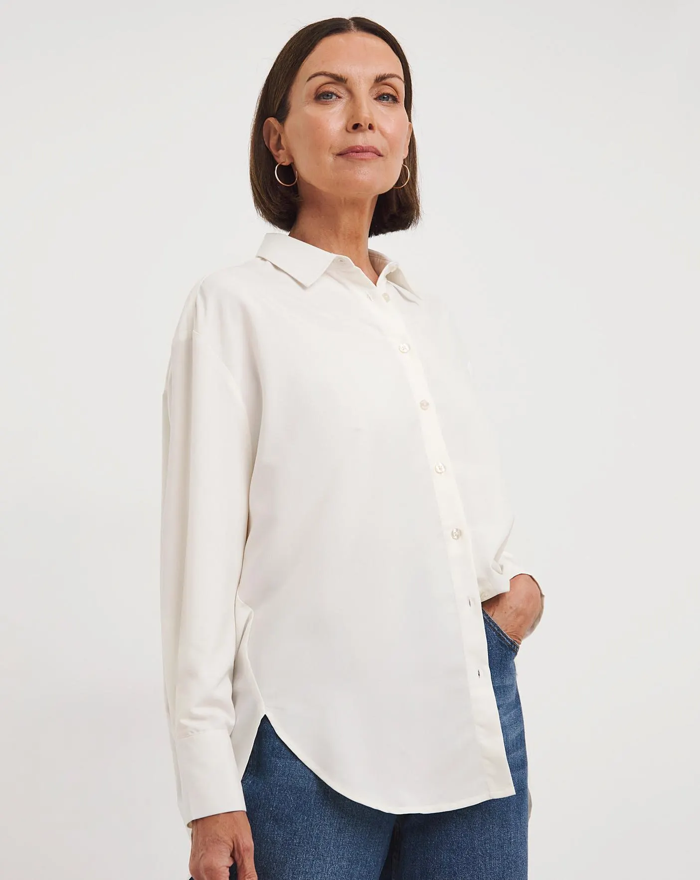 Ivory Oversized Modal Shirt