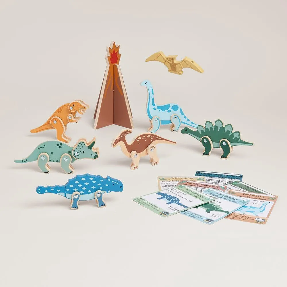 Wooden Toy Dinosaur Playset