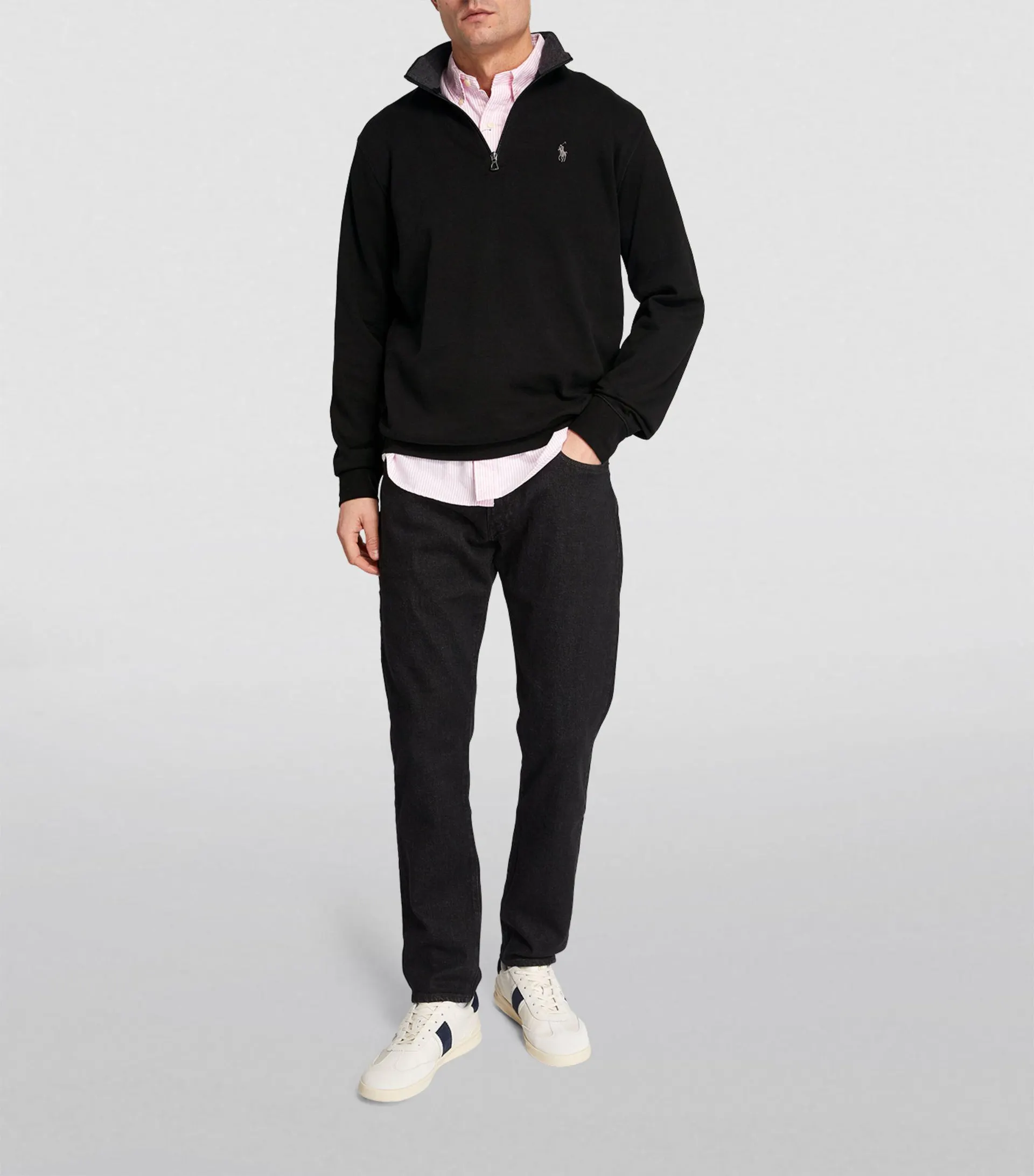 Cotton-Blend Quarter-Zip Sweater