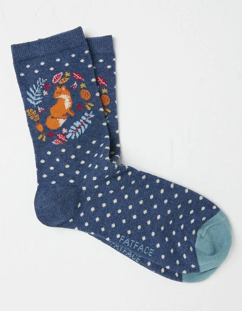 1 Pack Fox Wreath Socks