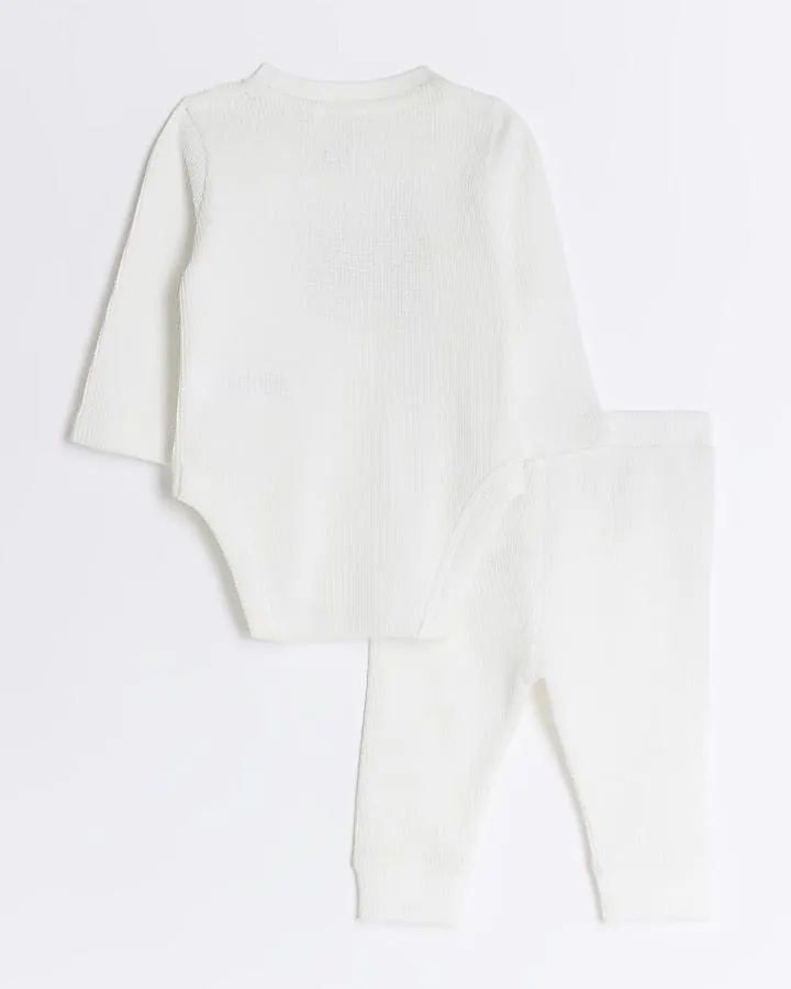 Baby White Waffle Santa's Little Cutie Outfit