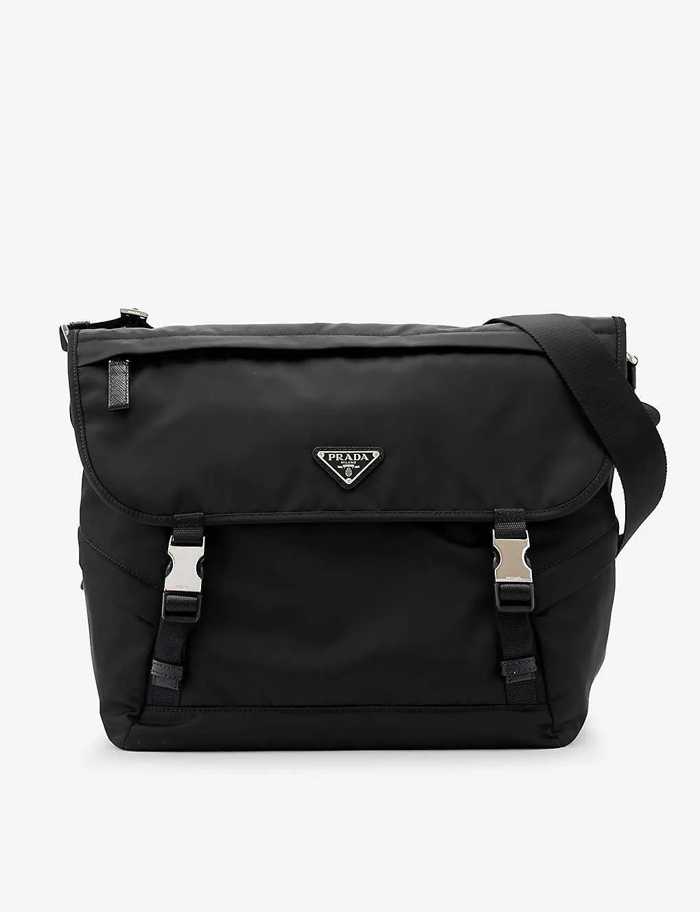 Re-Nylon brand-plaque recycled-polyamide cross-body bag