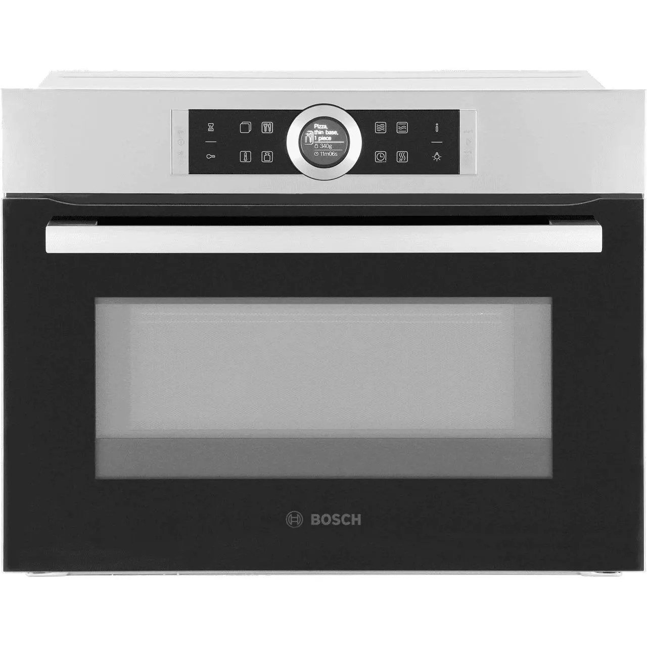 Bosch Series 8 CMG633BS1B Built In Compact Electric Single Oven with Microwave Function - Brushed Steel