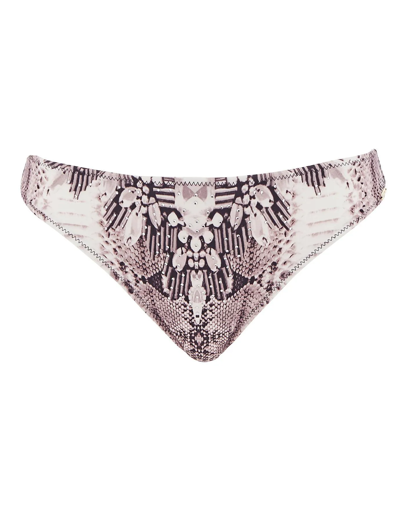 Figleaves Curve Snake Print Jewelled Bikini Bottoms