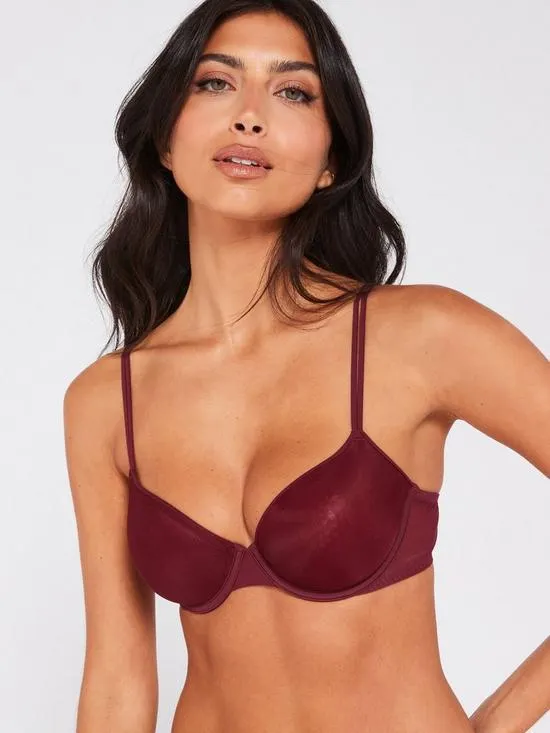Sheer Light Lined Bra - Purple
