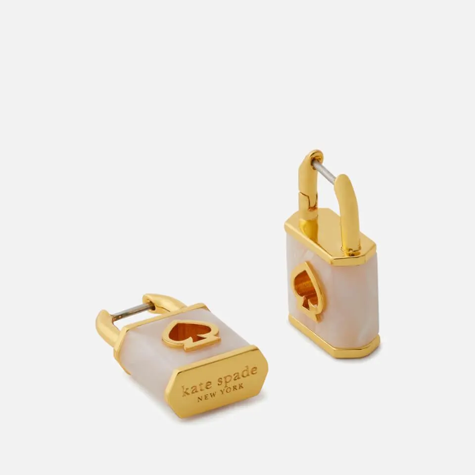 Kate Spade New York Lock & Spade Gold-Plated Huggies