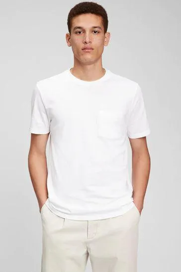 Organic Cotton Short Sleeve Pocket Crew Neck T-Shirt