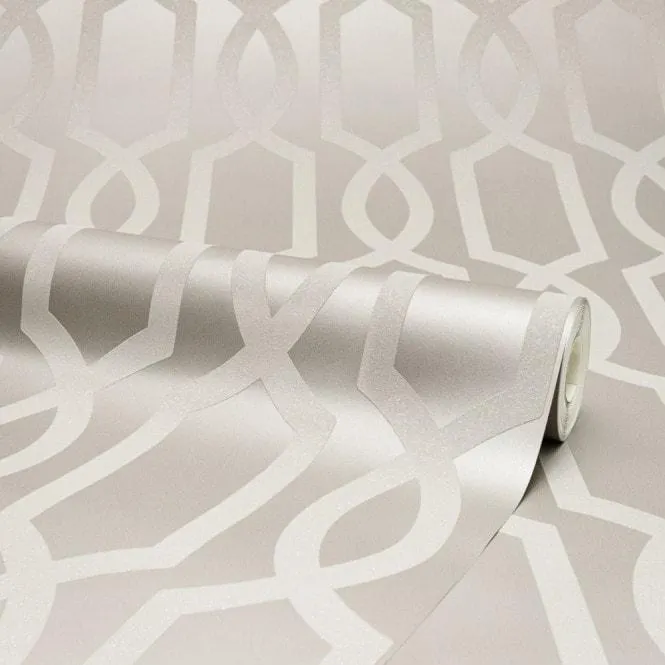 London Trellis Wallpaper in Pewter