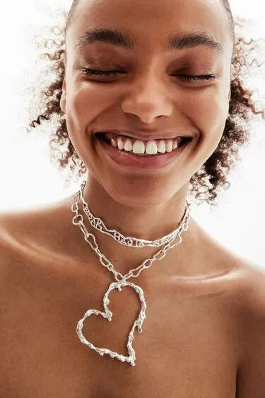 Zalio silver plated heart necklace