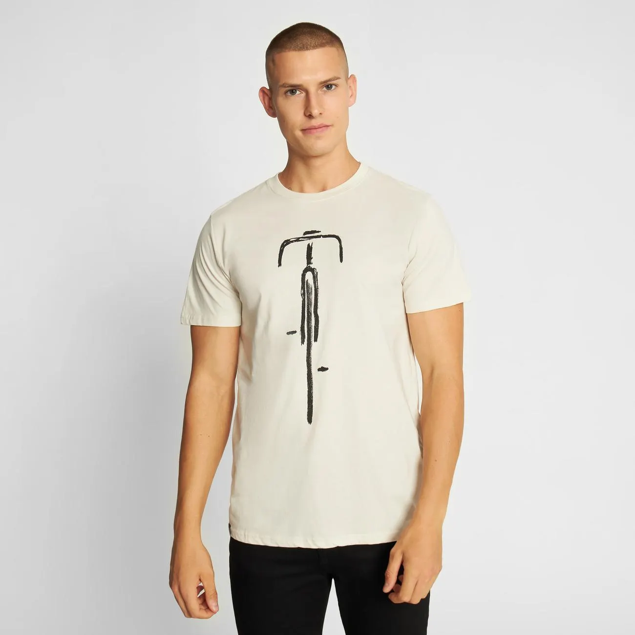 T-shirt Stockholm Bike Front Oat White