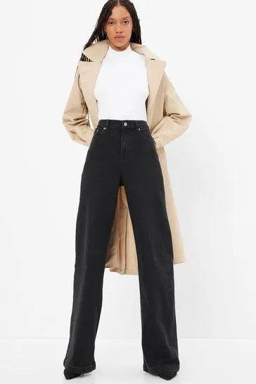 High Waisted Wide Leg Zip Fly Jeans