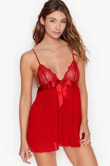 Sheer Pleated Babydoll