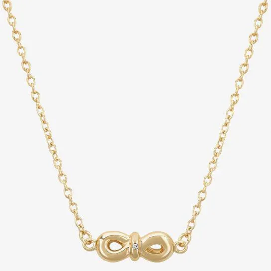 Silver Sparkle Gold Infinity Bow Necklace DP346CAA0.5(T)