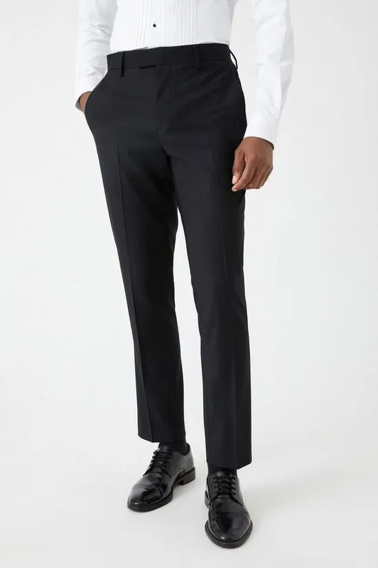Slim Fit Black Tuxedo Suit Trousers
