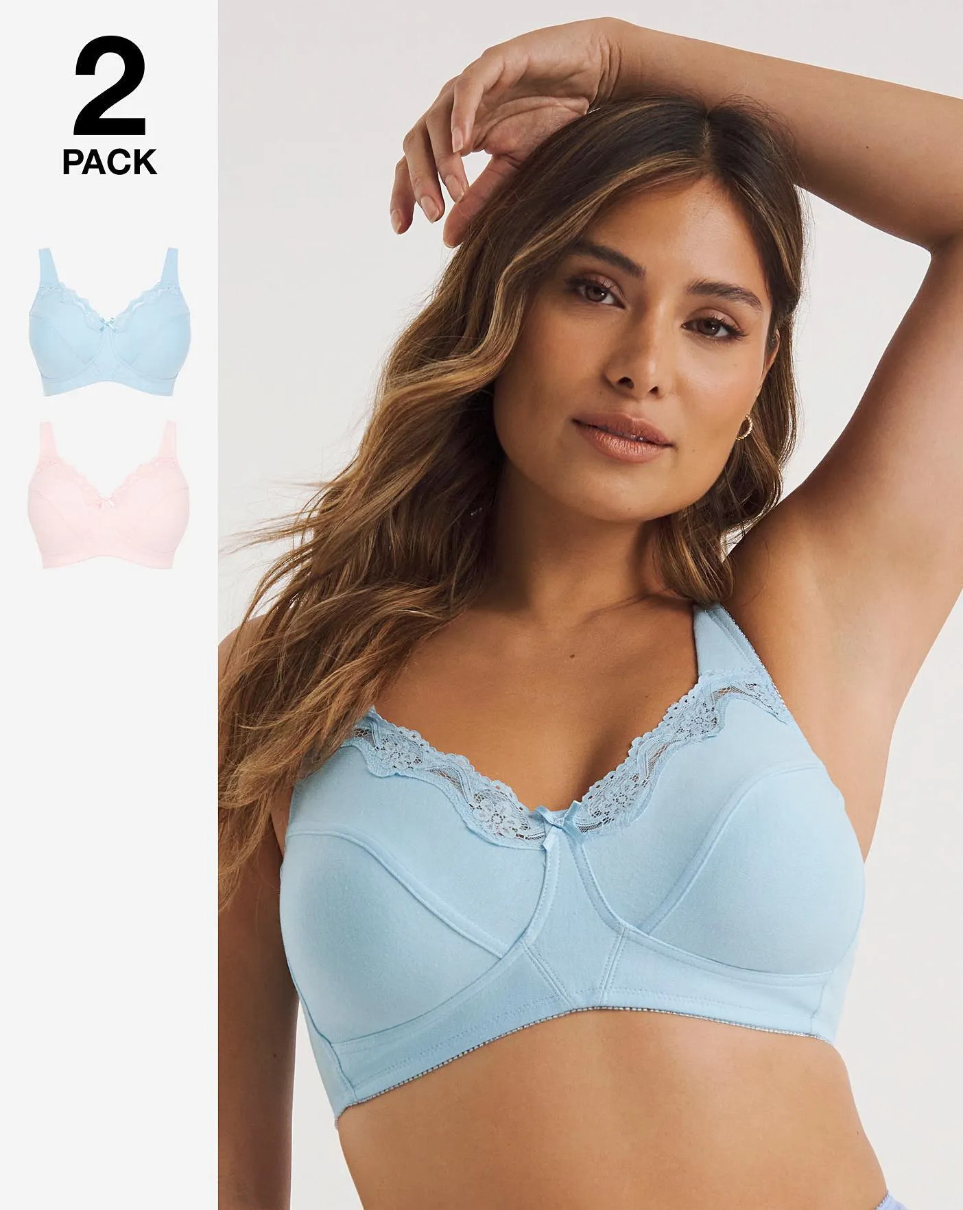 Pretty Secrets Sarah 2 Pack Full Cup Non Wired Bras