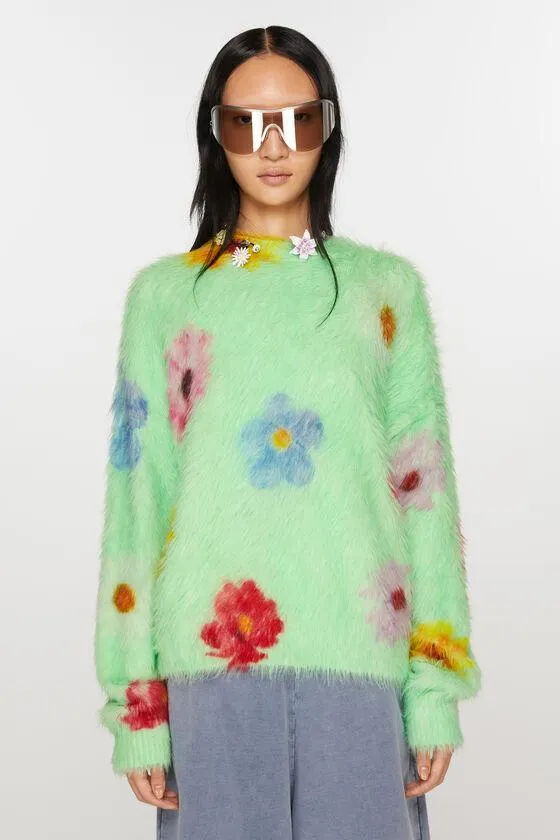 Printed fluffy jumper