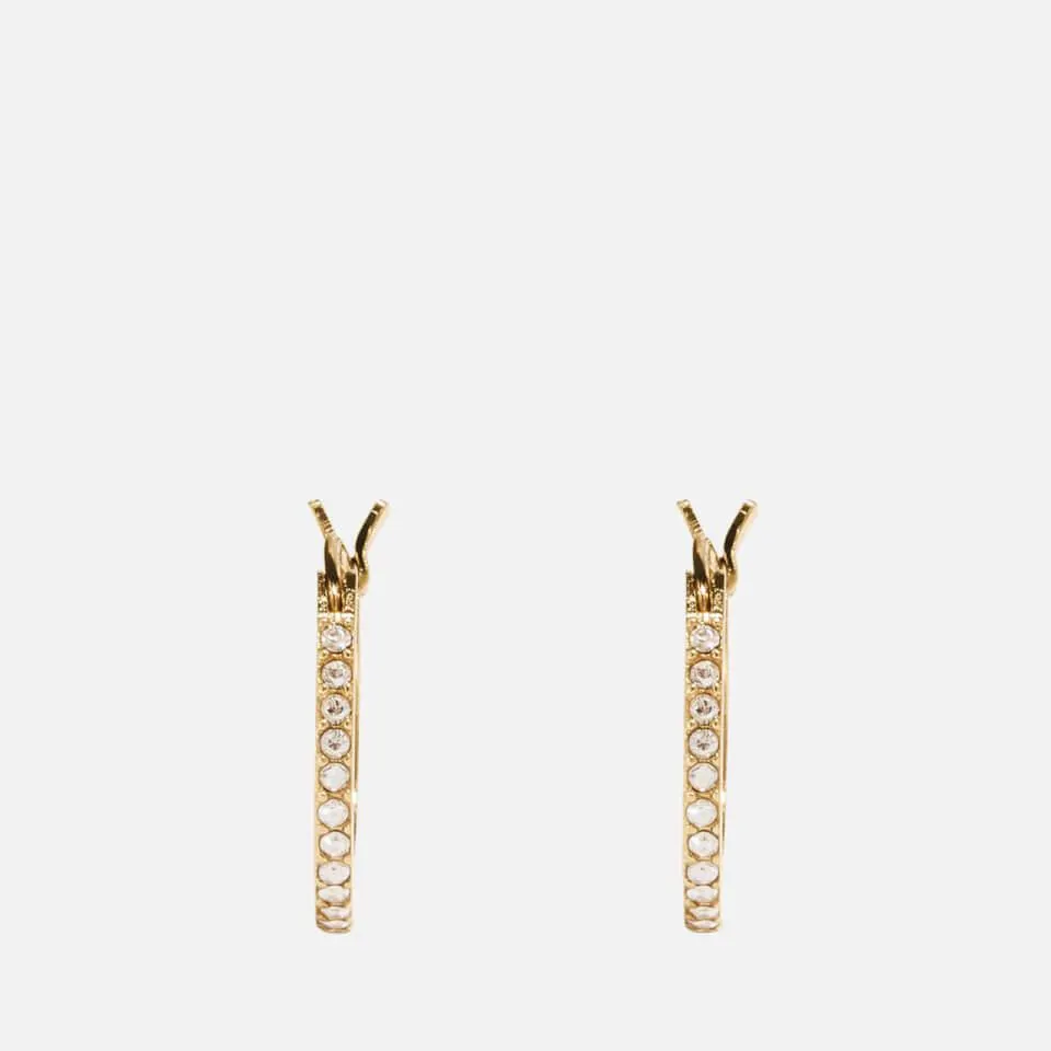 Coach Women's Pave Huggie Earrings - Gd/Clear