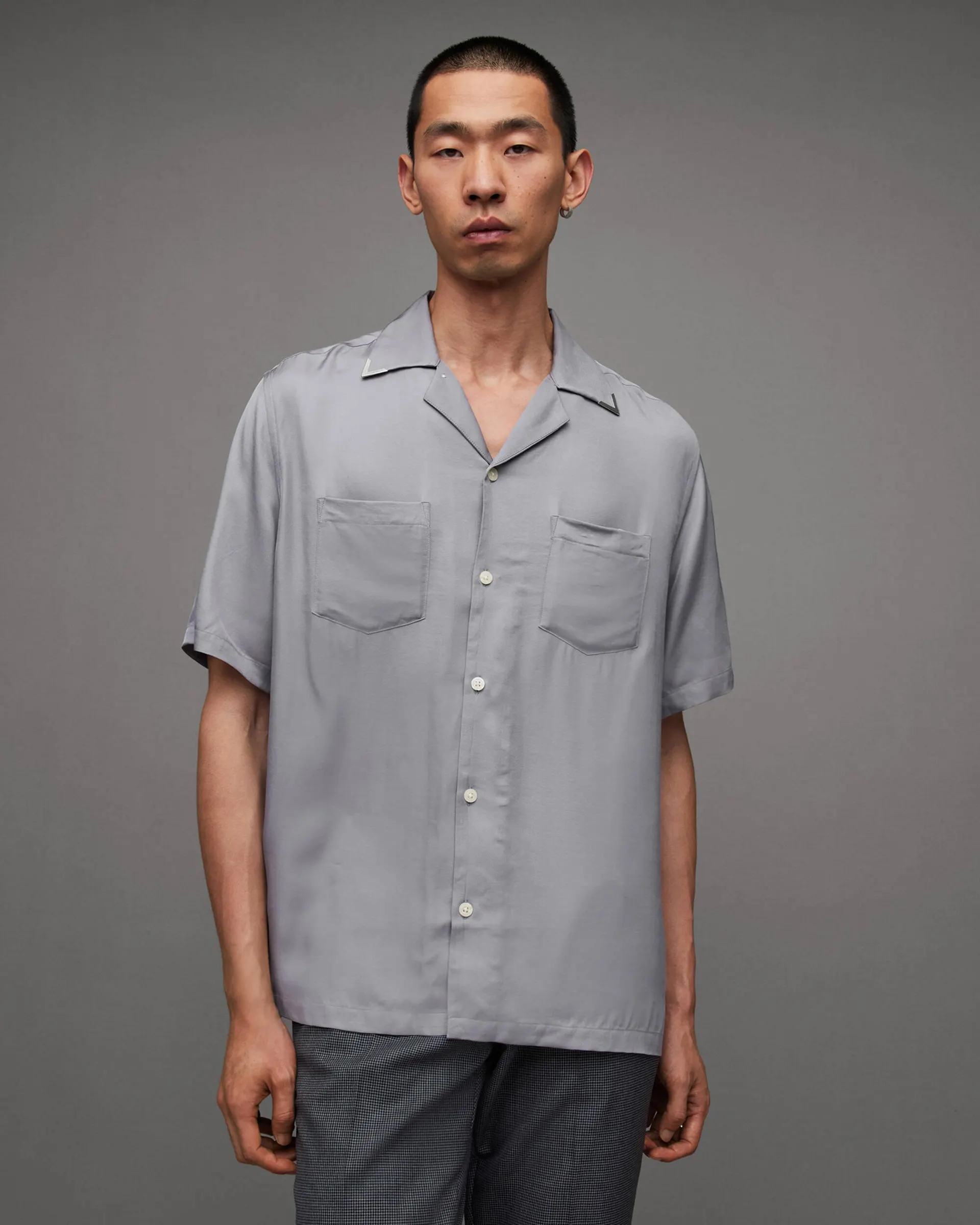 Runaway Metal Tip Collar Relaxed Shirt