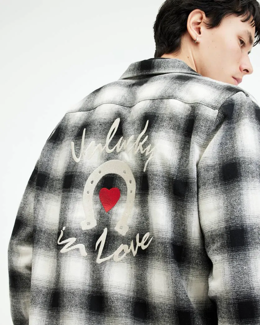 Fortunado Long Sleeve Check Embroidered Shirt