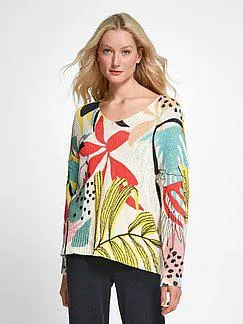 V-neck jumper in 100% cotton