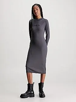 Slim Ribbed Midi Dress