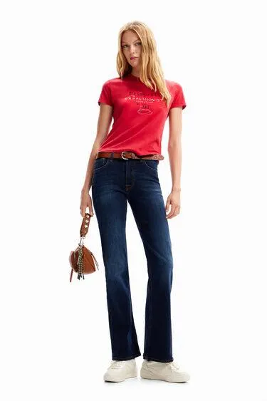 Slim message T-shirt