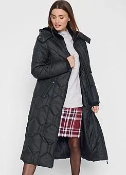 Diamond Print Longline Padded Coat