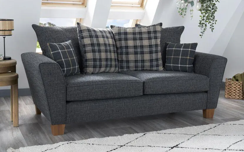 Theo Fabric 3 Seater Scatter Back Sofa