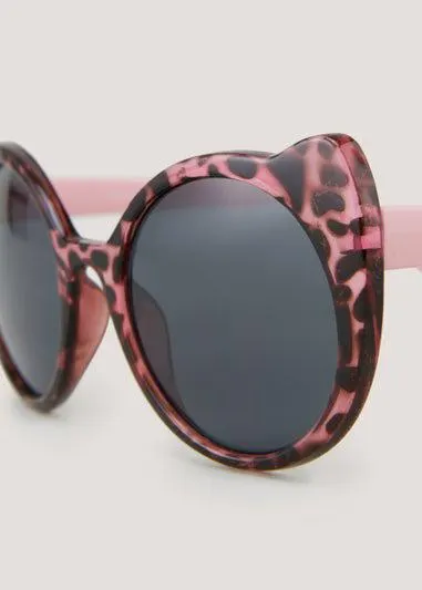 Kids Brown Leopard Cat Eye Sunglasses (3-10yrs) - One Size
