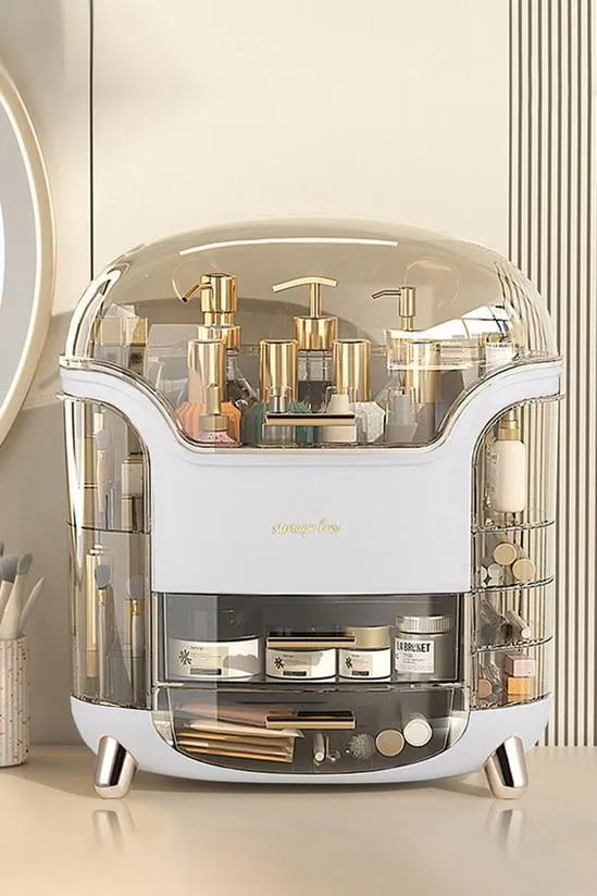 Large Capacity Cosmetic Storage Box with Drawers
