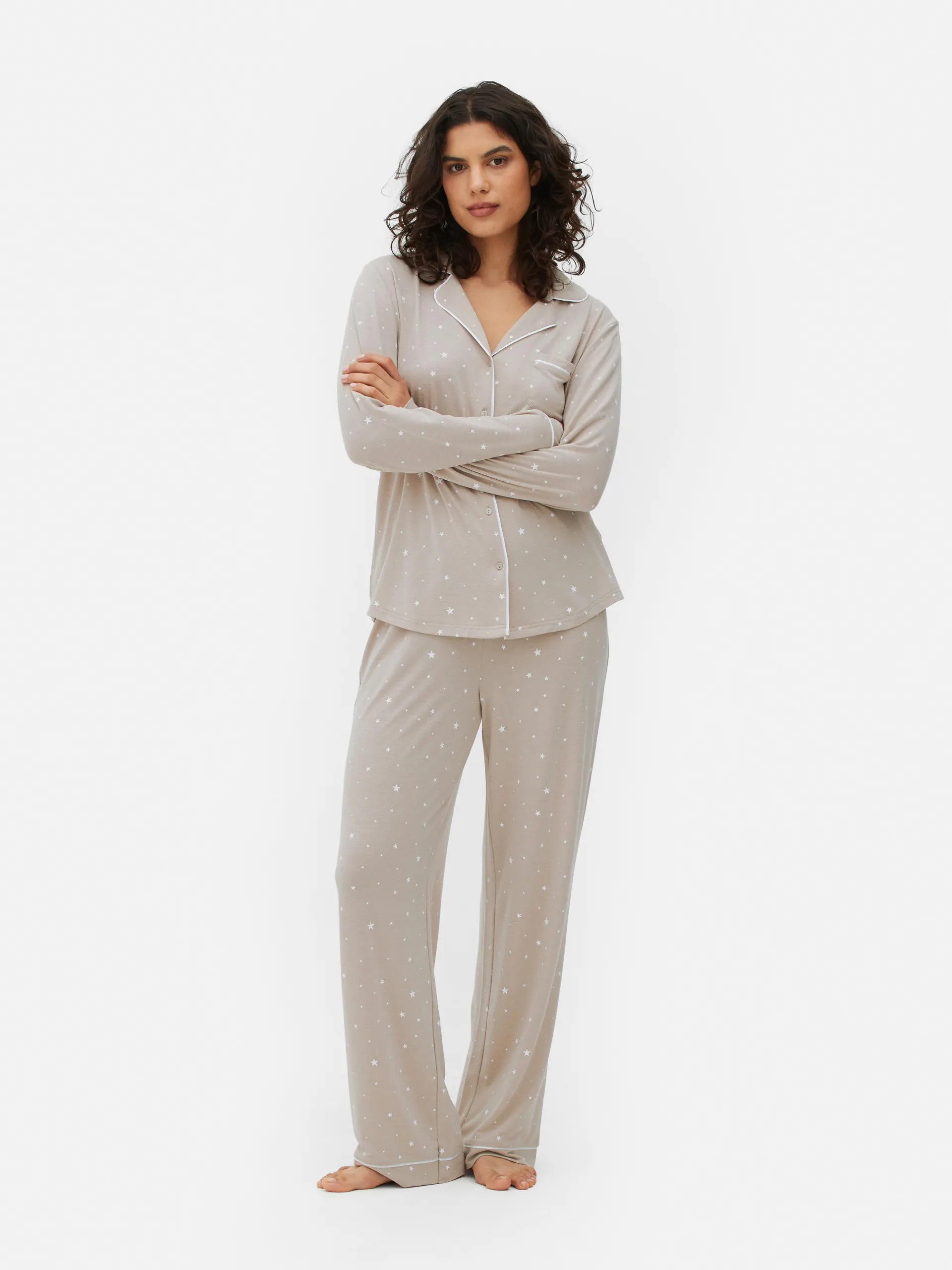 Printed Boyfriend Pajamas