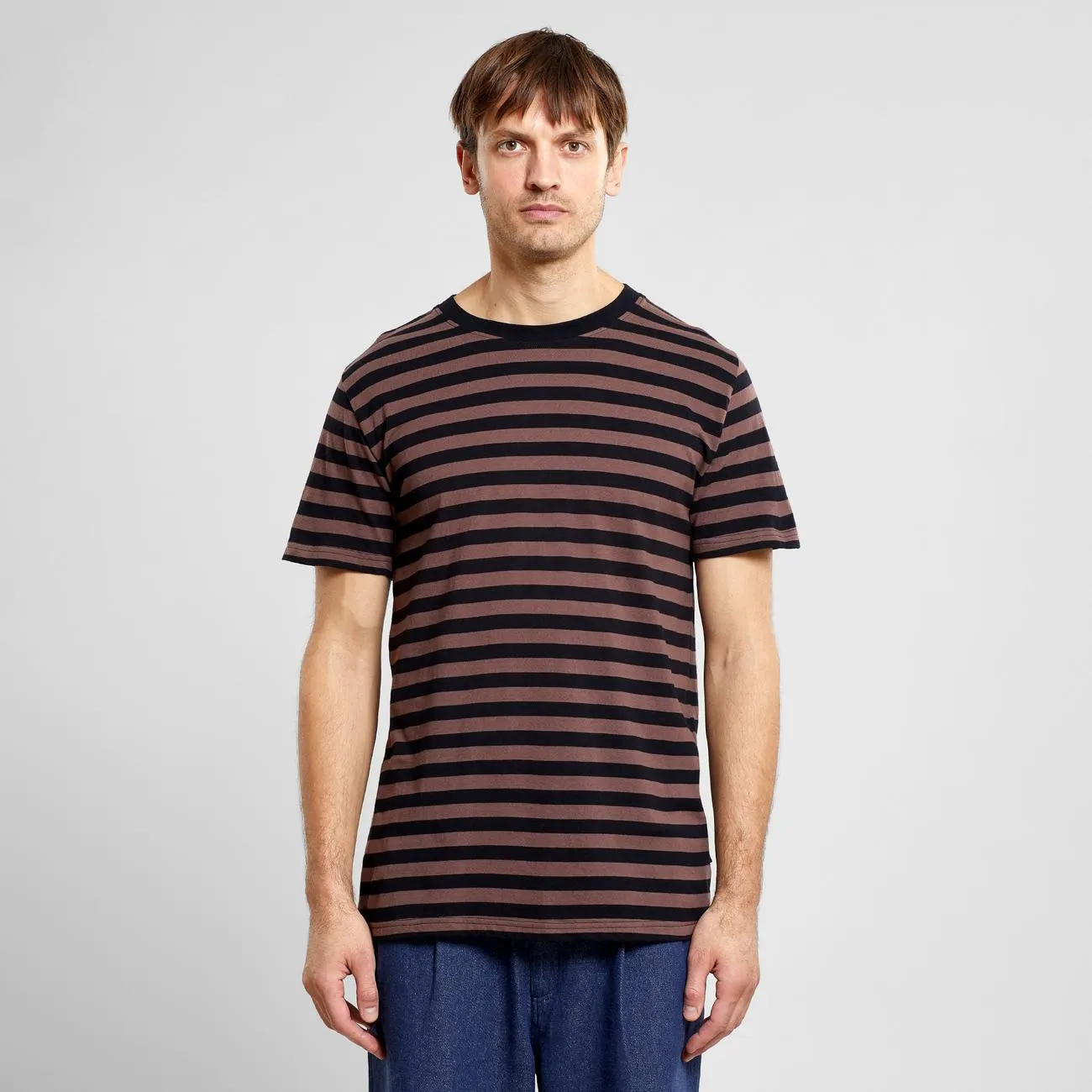 T-shirt Stockholm Stripes Black/Bag Brown