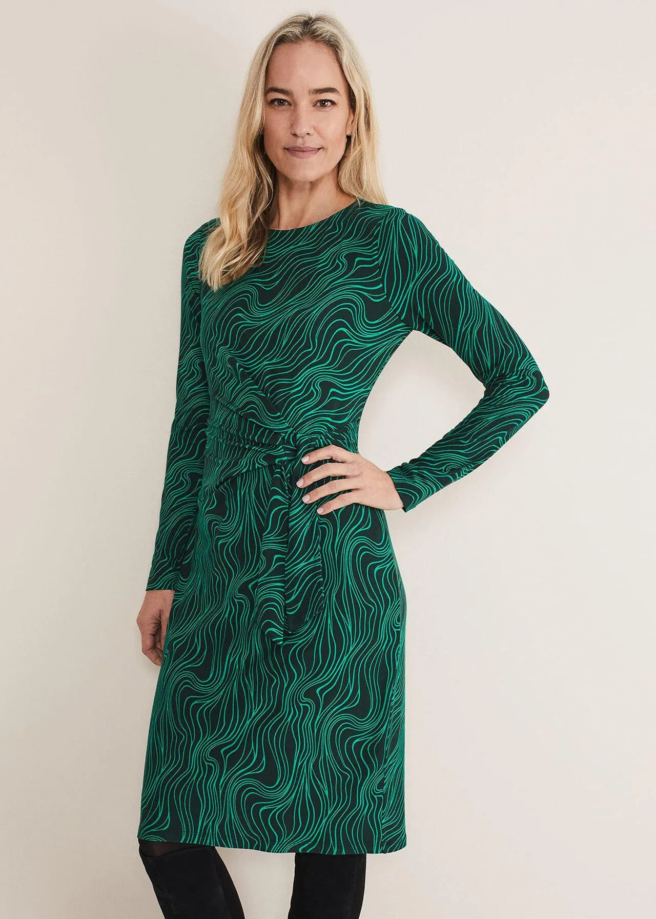 Ally Swirl Midi Dress