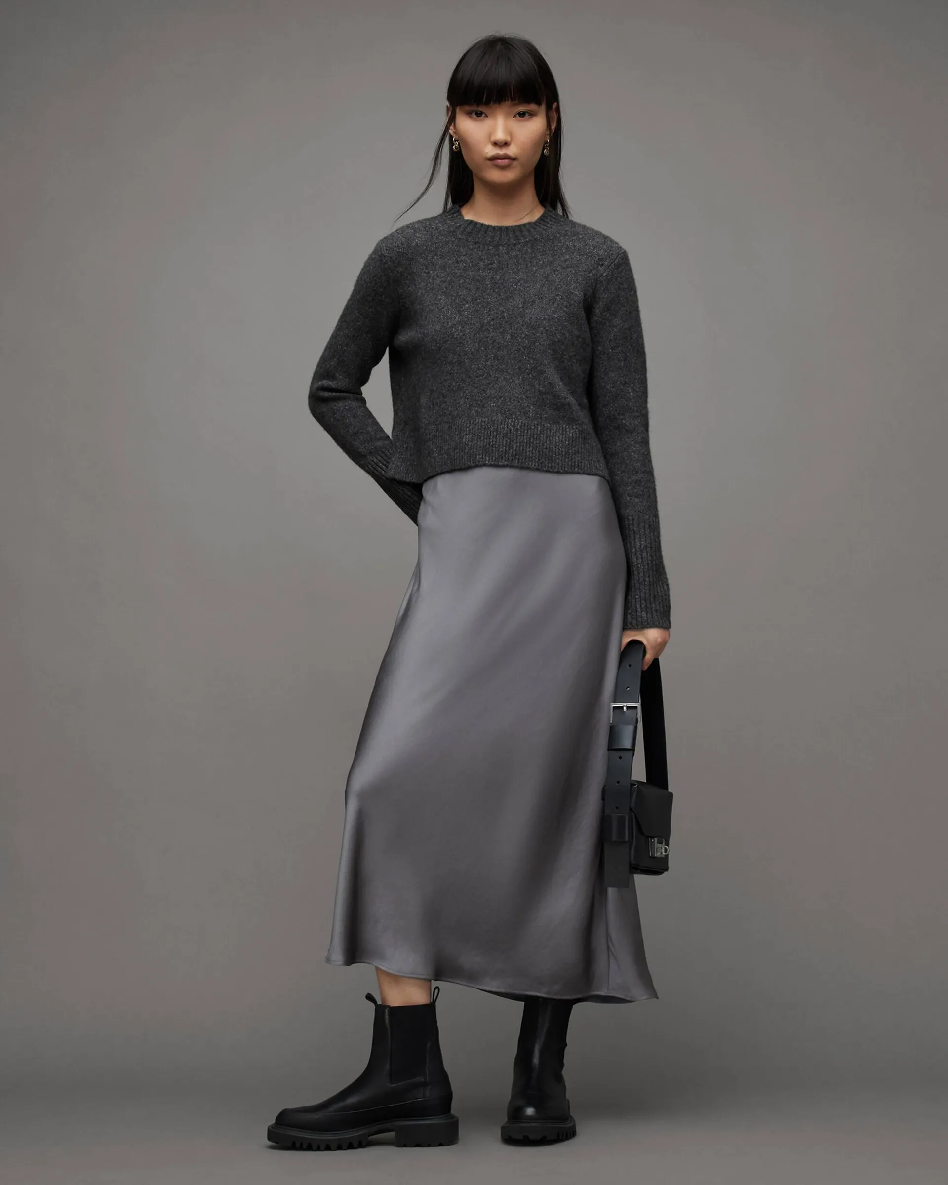 Tierny 2-In-1 Crew Neck Slip Dress