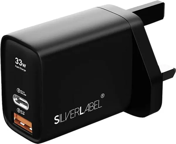 SilverLabel 33w Charger Black
