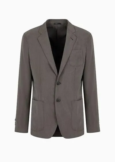 Upton line single-breasted jacket in a washed silk blend
