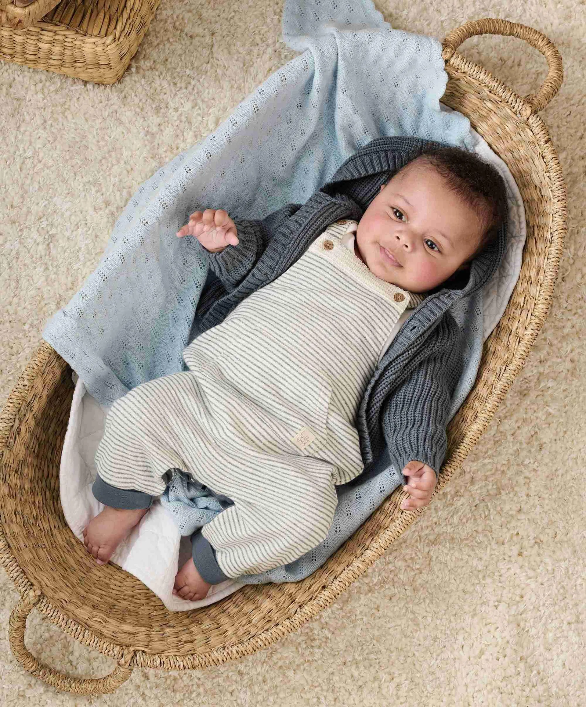 Stripe Jersey Dungarees and Bodysuit - 2 Piece Set