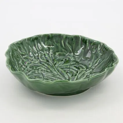 Green Cabbage Ceramic Salad Bowl 22x22cm