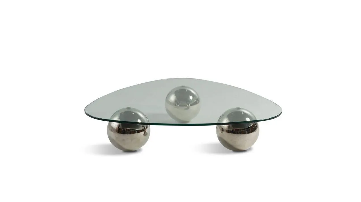 SUMITO cocktail table - spheres in chrome-plated finish