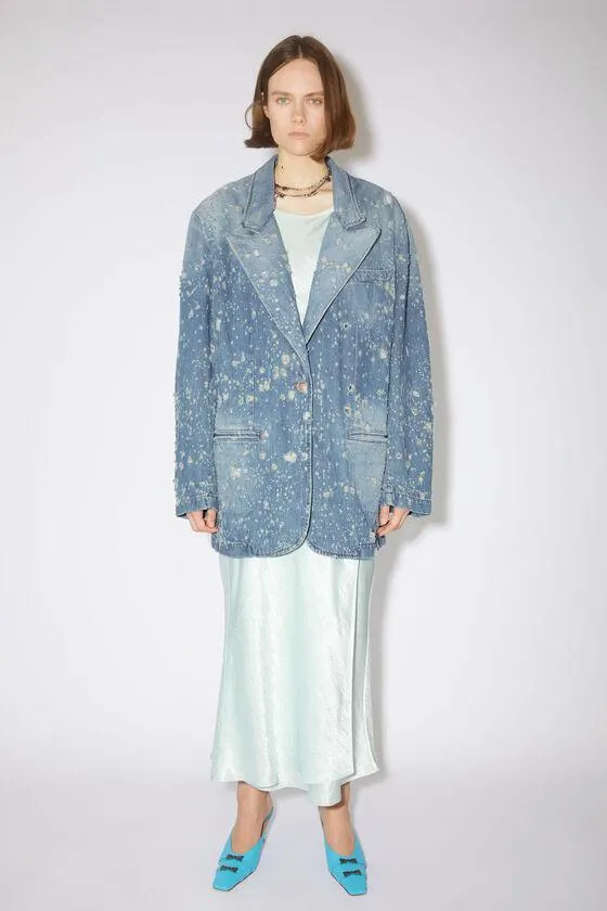 Relaxed fit denim suit jacket