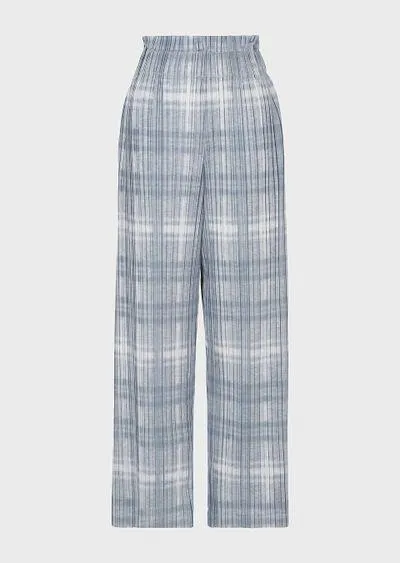 Pleated jersey straight-leg trousers with a gradient print