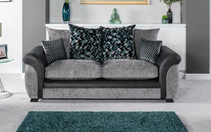 Kadie Fabric 3 Seater Scatter Back Sofa