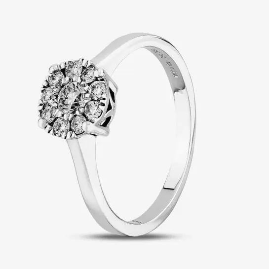 9ct White Gold 0.50ct Diamond Cluster Ring THR2963-50
