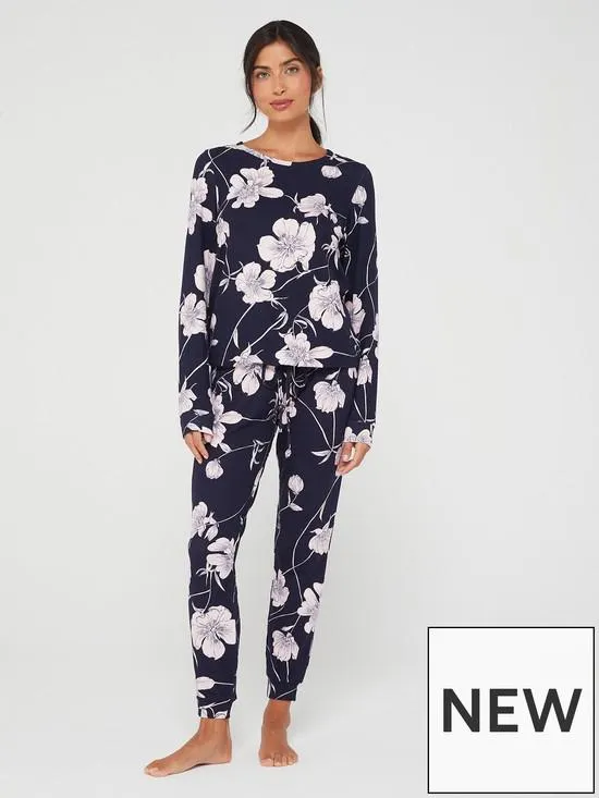 Large Floral Soft Touch Pyjama Set