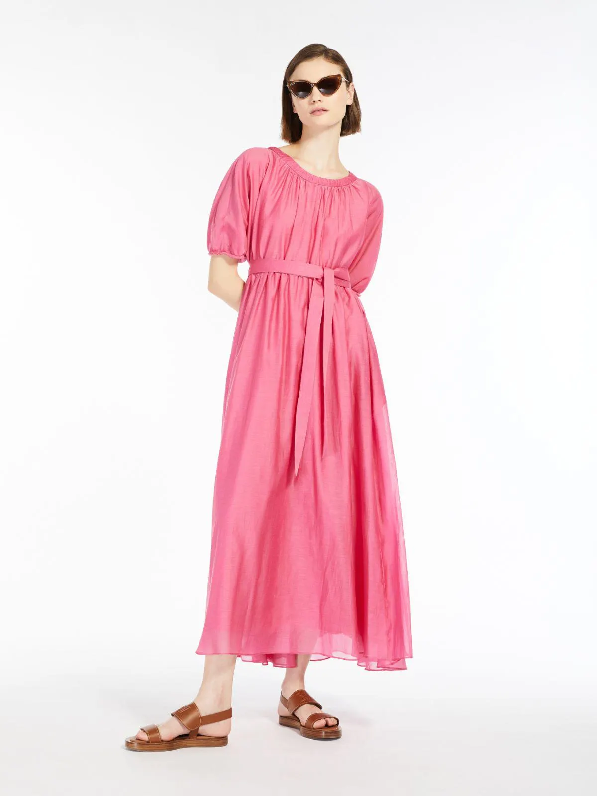 Balloon-sleeve dress