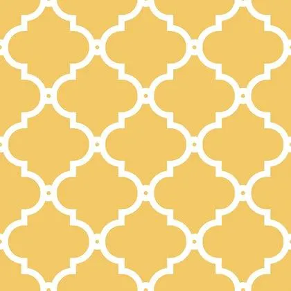 Morocco Trellis Wallpaper in Mustard and White