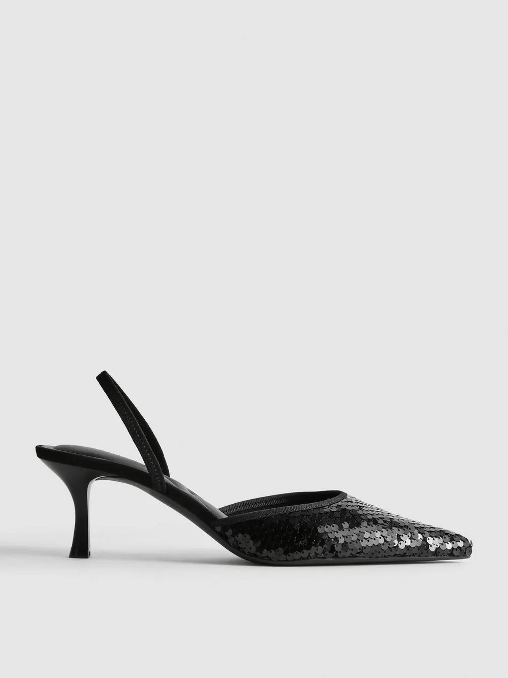 Sequin Slingback Kitten Heels