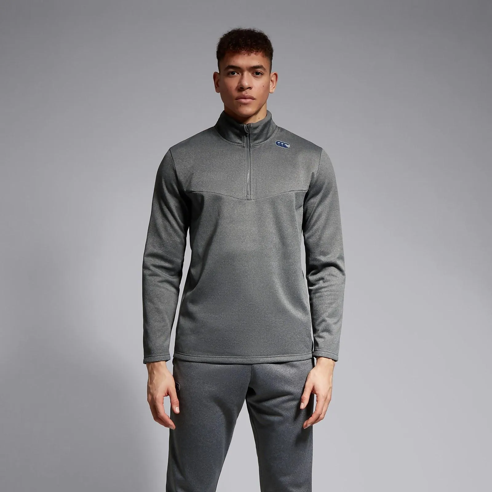 MENS QUARTER ZIP FLEECE GREY