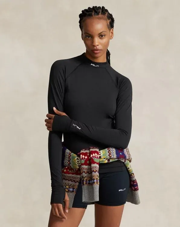 Logo Jersey Long-Sleeve Mockneck T-Shirt