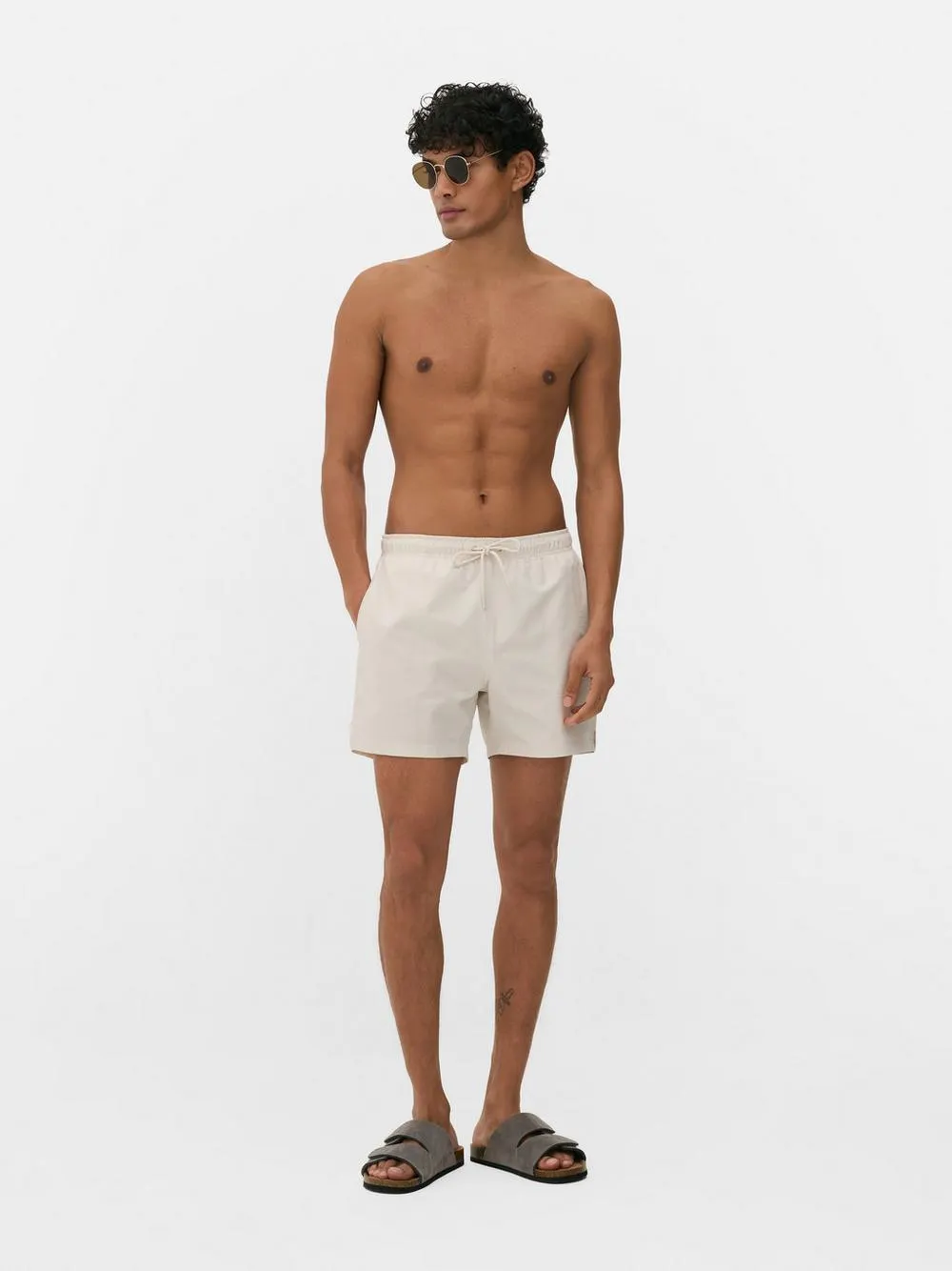 Textured Drawstring Swim Shorts